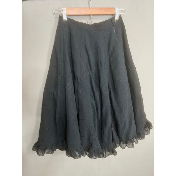 Black Peace Now Sz M Grunge Y2K Goth Skirt Japan Jirai Kei Style BPN Peasant - Picture 2 of 14
